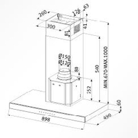 FRANKE Hotte décorative murale de 90 cm FCR 908 XS LED