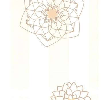Papier Peint PRIMADECO - Raye Beige Avec Fleurs 1107-25 10m*0,50m