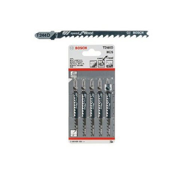 BOSCH  Lames de scie sauteuse T 244 D - Speed for Wood - Carte de 5pcs  -2608630058