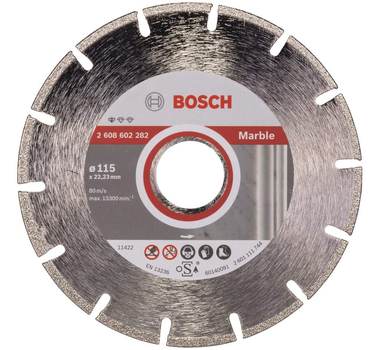 BOSCH  Disque à tronçonner diamanté Standard for Marble - 115 x 22,23 x 2,2 x 3 mm - 2608602282