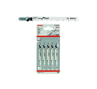 BOSCH  Lames de scie sauteuse T 101 D - Clean for Wood - Carte de 5pcs  -2608630032