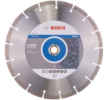 BOSCH  Disque à tronçonner diamanté Standard for Stone - 300 x 20,00+25,40 x 3,1 x 10 mm - 2608602602