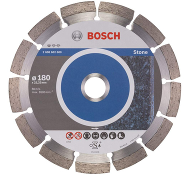 BOSCH  Disque à tronçonner diamanté Standard for Stone - 180 x 22,23 x 2 x 10 mm - 2608602600