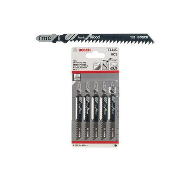 BOSCH  Lame de scie sauteuse T 111 C - Basic for Wood - Carte de 5pcs  -2608630033