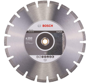 BOSCH  Disque à tronçonner diamanté Standard for Asphalt - 350 x 20/25,40 x 3,2 x 10 mm - 2608602625