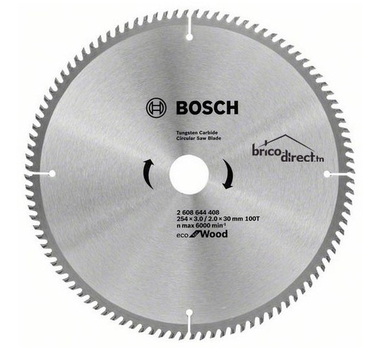 BOSCH Lame de scie circulaire 254x3.0/2.0x30 100T Eco for Wood  -2608644408