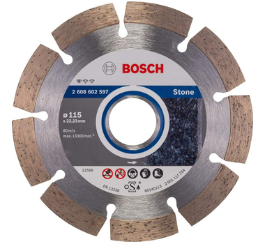 BOSCH  Disque à tronçonner diamanté Standard for Stone - 115 x 22,23 x 1,6 x 10 mm - 2608602597