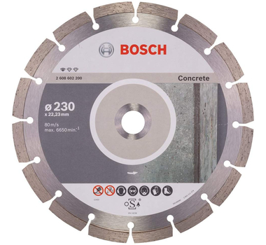 BOSCH  Disque à tronçonner diamanté Standard for Concrete - 230 x 22,23 x 2,3 x 10 mm - 2608602200
