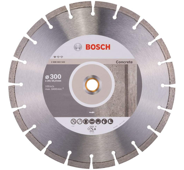 BOSCH  Disque à tronçonner diamanté Standard for Concrete - 300 x 20,00+25,40 x 2,8 x 10 mm - 2608602543