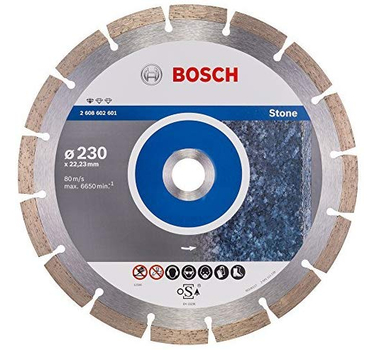 BOSCH  Disque à tronçonner diamanté Standard for Stone - 230 x 22,23 x 2,3 x 10 mm - 2608602601