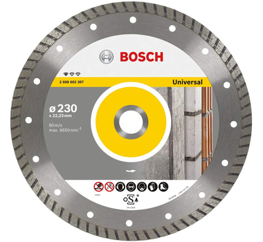 BOSCH  Disque à tronçonner diamanté Standard for Universal Turbo - 230 x 22,23 x 2,5 x 10 mm - 2608602397