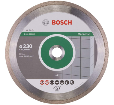 BOSCH  Disque à tronçonner diamanté Standard for Ceramic -  230 x 22,23 x 1,6 x 7 mm  -2608602205