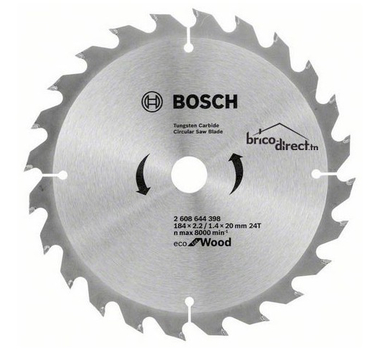 BOSCH Lame de scie circulaire 184x2.2/1.4x20 24T Eco for Wood  -2608644398