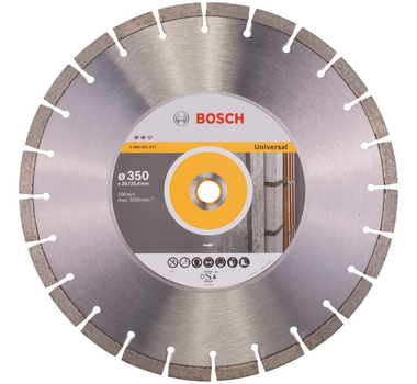 BOSCH  Disque à tronçonner diamanté Expert for Universal - 350 x 20,00+25,40 x 3,2 x 12 mm - 2608602571