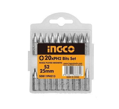 INGCO SET DE 20 EMBOUTS PH2 25MM - SDB11PH213