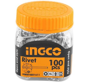 INGCO RIVET 4.8X16MM BOÎTE DE 100 PIÈCES - HWRT4801611