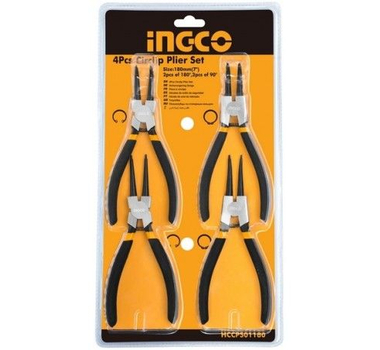 INGCO SET DE 4 PINCES CIRCLIP EN ACIER DE CARBONE - HCCPS01180