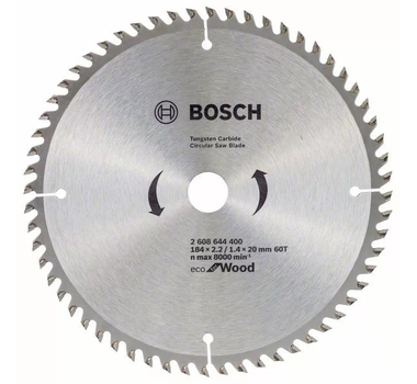 BOSCH Lame de scie circulaire 254x3.0/2.0x30 60T Eco for Wood  -2608644407