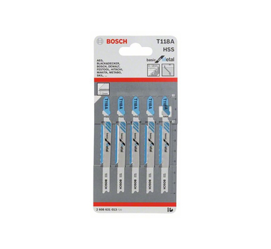 BOSCH  Lame de scie sauteuse T 118 A - Basic for Metal - Carte de 5pcs  -2608631013