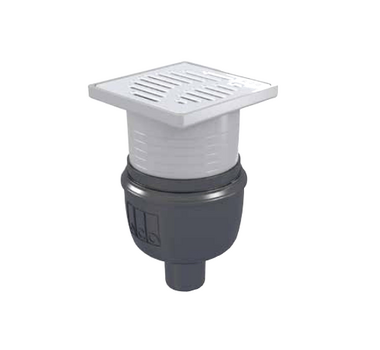 ACO Siphon ACO EASYFLOW 100x100mm PP GE50 S/VDN50 avec couverture Sphère - 302934