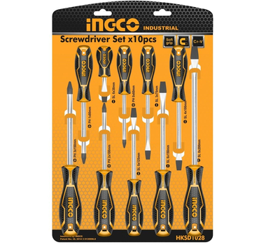 INGCO SET DE 10 TOURNEVIS  - HKSD1028