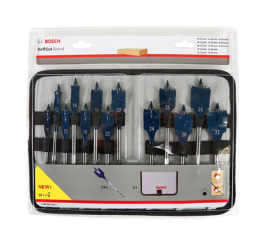 BOSCH Assortiment de mèches plates Self Cut Speed Ø 10/12/13/14/16/18/20/22/24/25/28/30/32 mm  -2608587010