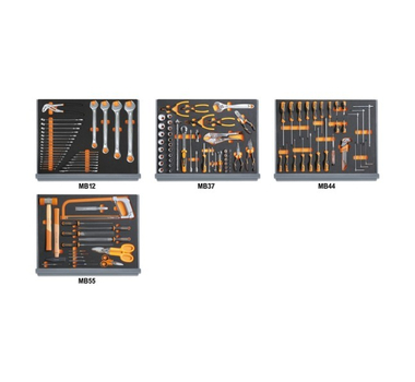 BETA COMPOSITION DE 133 OUTILS EN PLATEAUX MOUSSE COMPACTE POUR COFFRE C35 POUR L'INDUSTRIE - 5935VI/2MB