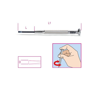 BETA Micro-tournevis pour vis à fente - 1229LP