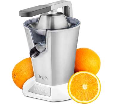 UFESA PRESSE ORANGE INOX système Anti-Goutte, Double Cône, Filtre en Acier Inoxydable 600 W - EX 4960