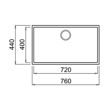 TEKA Évier sous plan d’un bac be linea R10 72.40 - 40125520