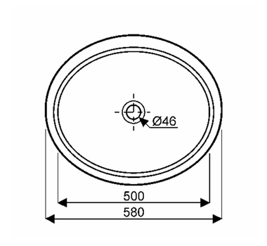 GEBERIT VARIFORM Oval Vasque à encaster par le dessous Blanc 58 x 49 cm - 500.754.01.2