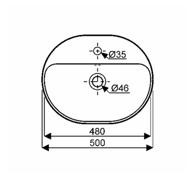 GEBERIT VARIFORM Oblongue Vasque à poser 50 x 40 cm - 500.775.01.2