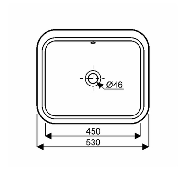 GEBERIT VARIFORM Rectangulaire Vasque à encaster par le dessous Blanc 53 x 44 cm - 500.760.01.2
