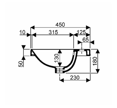 GEBERIT VARIFORM Oval Vasque à emboiter Blanc 50 x 45 cm - 500.712.01.2