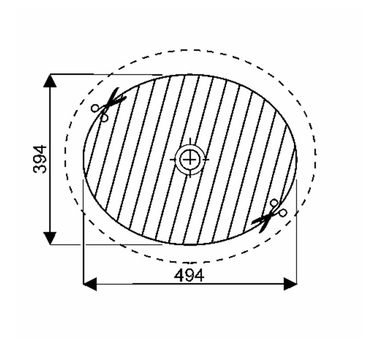 GEBERIT VARIFORM Oval Vasque à encaster par le dessous Blanc 58 x 49 cm - 500.754.01.2