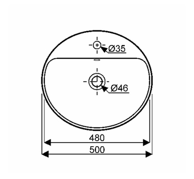 GEBERIT VARIFORM Oval Vasque à emboiter Blanc 50 x 45 cm - 500.712.01.2