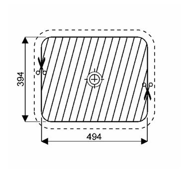 GEBERIT VARIFORM Rectangulaire Vasque à encaster par le dessous Blanc 58 x 49 cm - 500.764.01.2