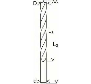 BOSCH  Mèches hélicoïdales à bois Standard - 14 x 96 x 151 mm, d 10 mm - 2608596311