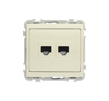 INGELEC Kit mécanisme avec 2 prises RJ45 Cat6 UTP tel/info Marfil
