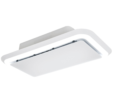 SILVERLINE Hotte Ilot de plafond blanche en inox et verre trempé- 4265