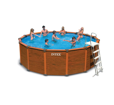 INTEX Sequoia Spirit Piscine Tubulaire avec habillage bois 4.78 x 1.24 m - 28382OLD