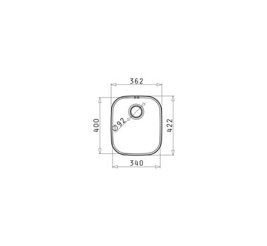 PYRAMIS Evier de cuisine Sous plan Iris (34X40) UM - 100094101