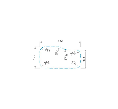 PYRAMIS Evier de cuisine sous plan Dione (84X46) 2B LH UM - 109400030