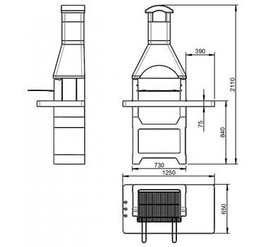 SUNDAY Martinica Lx Barbecue de jardin fixe - 57804