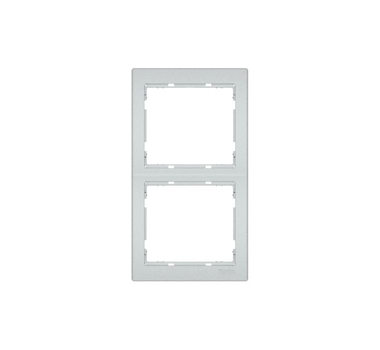 INGELEC Jade Plaque interrupteur double verticale Gris Argent