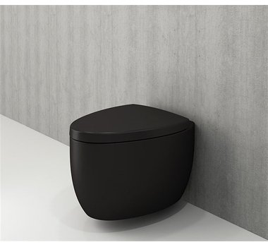 BOCCHI ETNA Pack WC suspendue Noir mat Cuvette + Abattant amortissable - 1116.004.0126