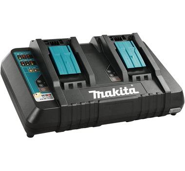 MAKITA Tondeuse à gazon sans fil + 2 batteries  18 V 5 Ah + chargeur DC18RD 2 voies - DLM382CM2