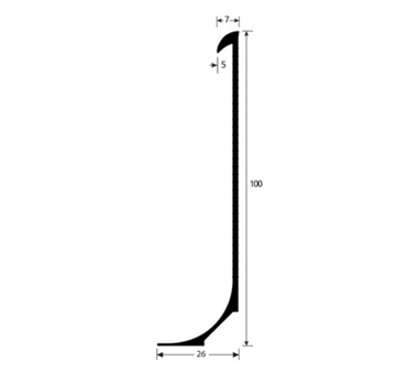 ROMUS Remontées PVC souple 100 X 5 mm Gris moyen galet 3ML - 2431