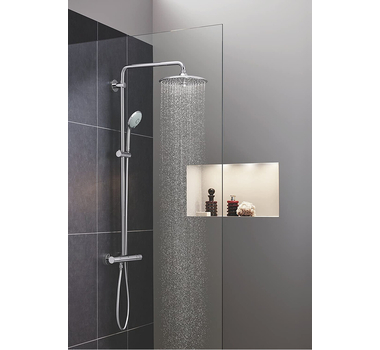 GROHE Colonne de douche thermostatique Euphoria 260, Argent, tête Ronde 260mm - 27296002