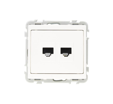 INGELEC Kit mécanisme avec 2 prises info RJ45 Cat5 UTP Blanc